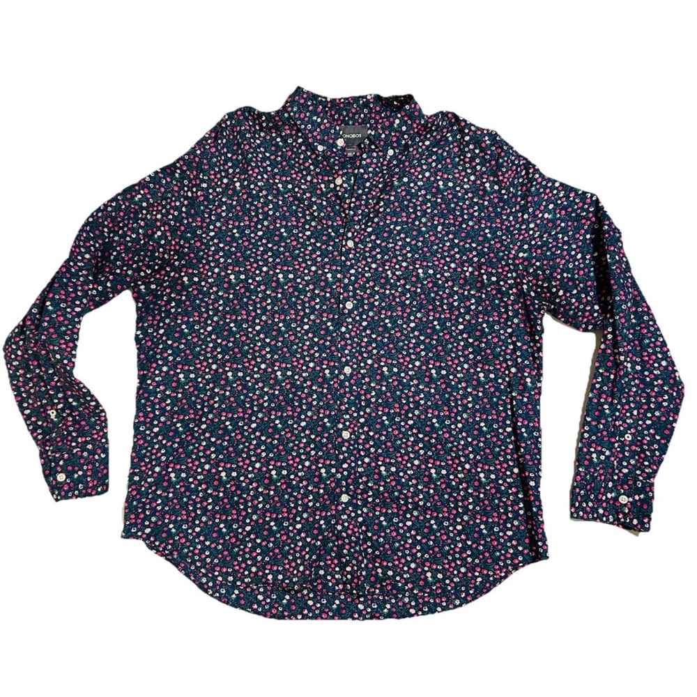 Bonobos Button Down Shirt Pink Blue Floral Standard Fit Men's XXL Dress Business